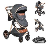 Moni carrozzina Alma, seggiolino sportivo, navicella, decappottabile reversibile, colorazione:nero