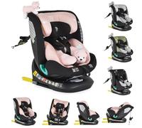 Moni seggiolino i-Size (40-150 cm) Isofix peluche cuscino per il collo, colore:rosa