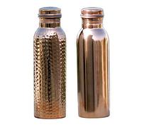 Monika Enterprises - Set di 2 borracce in rame puro, 900 ml, senza giunture, a prova di perdite, in rame ayurvedico, per benefici per la salute