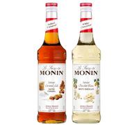 MONIN - Assortimento Sciroppo di Caramello Salato e Cioccolato Bianco per Caffè, Cappuccino, Latte e Cioccolato Caldo - Aromi Naturali - 2 x 70 cl