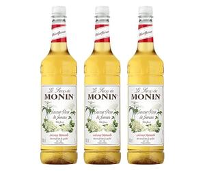Monin Sciroppo di fiori di sambuco, PET da 1,0 l, confezione da 3 (3 x 1,0 l)