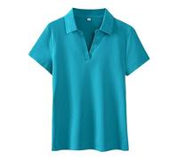 Monissy Magliette Polo Donna Maglietta Donna Manica Corta Cotone Polo Donna Maniche Corte T Shirt Donna Manica Corta Polo Donna Classica Porosità Assorbente Atletico Casuale Affari Blu S