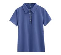 Monissy Polo Donna Maniche Corte T Shirt Donna Manica Corta Polo Donna Magliette Polo Donna Maglietta Donna Manica Corta Cotone Classica Porosità Assorbente Affari Atletico Casuale Blu L