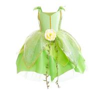 Monissy Vestito Carnevale Bambina Trilly Vestito da Trilly per Bambini Vestito Carnevale Bambina Fata Costume Tinkerbell Bambina Finta Seta e Accessori Estive Carneval Halloween Verde 110