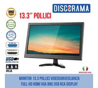 MONITOR 13.3 POLLICI VIDEOSORVEGLIANZA FULL HD HDMI VGA BNC USB RCA DISPLAY [EEK: .]