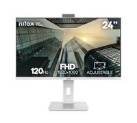 Monitor Nilox 24" Full HD 120Hz IPS LED bianco altoparlanti webcam regolabile VESA