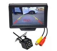 Monitor 4.3" + Telecamera 8 LED per Parcheggio Retrocamera Visione Retromarcia