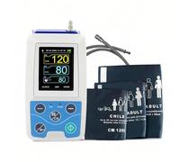 Monitor ABPM50: pressione sanguigna 24 ore, si accende da solo, resiste al movimento, display a colori HD, corregge dati, analizza e salva, adatto per grandi e ragazzi.