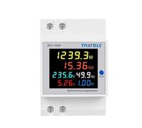 Monitor AC su guida din 6IN1 110V 220V 380V 100A Tensione Corrente Fattore di potenza Attivo KWH Energia elettrica Misuratore di frequenza VOLT AMP(External CT,AC 250-450V)
