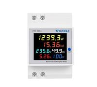 Monitor AC su guida din 6IN1 110V 220V 380V 100A Tensione Corrente Fattore di potenza Attivo KWH Energia elettrica Misuratore di frequenza VOLT AMP(Built-in CT,AC 250-450V)