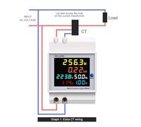 Monitor AC su guida DIN 6IN1 da 1 pz. 110 V 220 V 380 V 100 A Tensione Corrente Fattore di potenza Attivo KWH Energia elettrica Misuratore di frequenza VOLT AMP(External CT,AC 250-450V 100A)