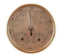Monitor ambientale in acciaio inossidabile Barometri Termometri Igrometro Diametro 128 mm Display grande for la pesca(Gold)