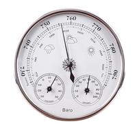 Monitor ambientale in acciaio inossidabile Barometri Termometri Igrometro Diametro 128 mm Display grande for la pesca(Silver)