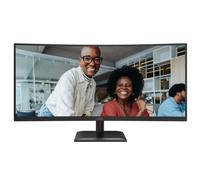 AOC CU34E4CV da 34 pollici WQHD Monitor, 120 Hz, VA, MPRT 4 ms, sincronizzazione adattiva, HDR Ready/HDR10, regolazione dell'altezza, altoparlante, (3440 x 1440, HDMI 2x 2.0, DP 1x 1.4 Hub USB) Nero