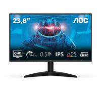 Monitor AOC Q24B36X da 23,8 pollici WQHD 144 Hz, pannello IPS, MPRT da 0,5 ms, sincronizzazione adattiva, HDR10, (2560x1440 HDMI 1x 2.0 DP 1.4) nero