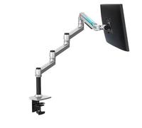 Monitor Arm, Supporto for monitor da tavolo con schermo LCD da 17-32 pollici, braccio extra lungo da 3-6 kg, supporto for computer, movimento completo, molla meccanica in alluminio(300MM SILVER)