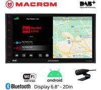 MONITOR Auto 2din Autoradio Android Wi-Fi Bluetooth USB Retrocamera 3 Uscite RCA