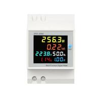 Monitor CA su guida DIN 6 in 1 da 1 pezzo - 110 V/220 V/380 V 100 A, monitora tensione/corrente/kWh/frequenza/fattore di potenza