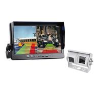 Monitor da 10,1 pollici con schermo diviso in 2 schermi, giunto bianco/nero, doppia testa, telecamere for la visione posteriore di camion e rimorchi(Black)