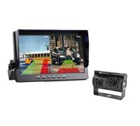 Monitor da 10,1 pollici con schermo diviso in 2 schermi, giunto bianco/nero, doppia testa, telecamere for la visione posteriore di camion e rimorchi(White)