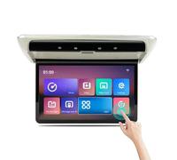 Monitor da tetto for auto 13,3 pollici, schermo IPS touch screen, video HD 1080P, ribaltabile, con luce ambientale blu(Grey)