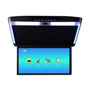 Monitor da tetto for auto 15,6 pollici, schermo HD 1080P, lettore MP5, IPS con luce ambientale blu(Black)