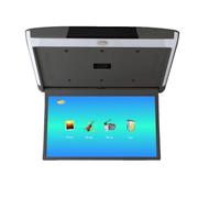 Monitor da tetto for auto 15,6 pollici, schermo HD 1080P, lettore MP5, IPS con luce ambientale blu(Grey)
