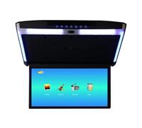 Monitor Da Tetto For Auto 15,6 Pollici, TV Ribaltabile, Schermo Video HD 1080P, Lettore MP5, IPS Con Luce Ambientale Blu, USB SD HDMI FM Facile Da Installare Per I Viaggi(Black)