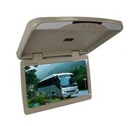 Monitor da tetto for auto 17" con schermo ribaltabile 1080P, display multimediale for montaggio a soffitto, ingresso video AV bidirezionale PAL NTSC(Beige)