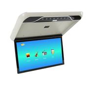 Monitor da tetto for auto 19 pollici con schermo LCD ribaltabile, video multimediale soffitto, display montare sul, trasmettitore integrato(Grey)
