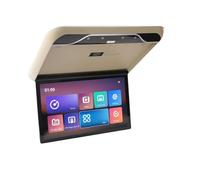 Monitor da tetto for auto 19 pollici, schermo IPS HD 1080P, ribaltabile, con luce ambientale a 16 colori, USB, TF, FM, Bluetooth(Beige)