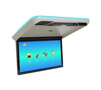 Monitor da tetto for auto 19 pollici, schermo ribaltabile 1080P, display multimediale for video montato sul con luce ambientale a 16 colori(Grey)