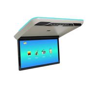 Monitor Da Tetto For Auto 22 Pollici, Schermo Ribaltabile 1080P, Display Multimediale Video Soffitto Montato Sul Con Luce Ambientale A 16 Colori, HDMI FM Facile Da Installare Per I Viaggi(Gray)