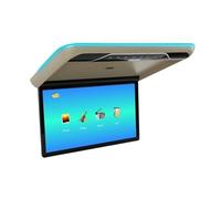 Monitor Da Tetto For Auto 22 Pollici, Schermo Ribaltabile 1080P, Display Multimediale Video Soffitto Montato Sul Con Luce Ambientale A 16 Colori, HDMI FM(Beige)