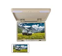 Monitor da tetto for auto 22 pollici Schermo ribaltabile in alto Multimedia Video Montaggio su a soffitto Display incorporato IR USB FM Viaggi in famiglia(22 beige Mirroring)