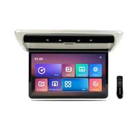 Monitor da tetto for auto da 15,6" 3G 32G, schermo IPS 8K ribaltabile con luce ambientale a 16 colori, ingresso SD FM AV Mirrorlink(Grey)