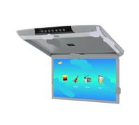 Monitor da tetto for auto da 15,6 pollici, schermo HD 1080P, lettore MP5, LED e luce ambientale, funzioni USB FM(Grey)