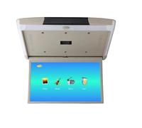 Monitor da tetto for auto da 15,6 pollici, schermo HD 1080P, lettore MP5, schermo IPS con luce ambientale blu(Beige)
