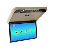 Monitor da tetto for auto da 19 pollici con schermo LCD MP5 ribaltabile, video multimediale da soffitto, display MP5 da tetto, trasmettitore FM integrato(Beige)