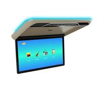 Monitor da tetto for auto da 22 pollici, schermo ribaltabile 1080P, display multimediale for video montato sul tetto con luce ambientale a 16 colori(Beige)