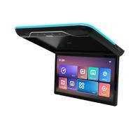 Monitor da tetto for auto da 22 pollici, TV con lettore video ribaltabile, schermo IPS da soffitto, luci ambientali a 16 colori(Black)