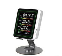 Monitor d'aria 5 in 1 per interni, rileva anidride carbonica, umidità, temperatura e TVOC, dispositivo portatile con batteria ricaricabile e sistema visivo (bianco)