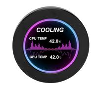 Monitor dati CPU PC, 2,1 pollici IPS display temperatura PC forma rotonda dimmerazione continua AIDA64 per host (nero)
