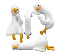 Monitor Decor Figurines, Geese Frame Ornaments, 2.7x2.7x5.5cm Animal Display Accessory, 4 Piece Set, for Home Bedroom Study Room Workplace Shelf Cabinet Holiday Party, Desktop Decoration for Daily Use