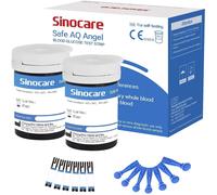 Monitor della glicemia Sinocare Safe AQ Angel con chip innovativi, misurazione rapida e volume ridotto | Senza misuratore+solo 50 pezzi×(strisce+lancette) | mg/dl