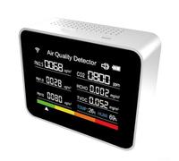 Monitor della qualità dell'aria, misuratore d'aria 13 in 1 con schermo TFT a colori da 2,8 pollici per connessione WiFi Tuya APP per casa, ufficio, scuola (bianco)