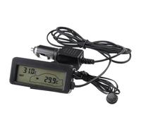 Monitor della temperatura, termometro per auto Termometro digitale per interni ed esterni LCD da 12 V con indicatore di temperatura retroilluminato con monitor a presa