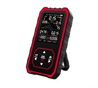 Monitor dell'aria per interni multi parametro con PM2 5, PM1 0, PM10, rilevazione, sensore di temperatura e umidità, display retroilluminato e avvisi visivi acustici (nero)