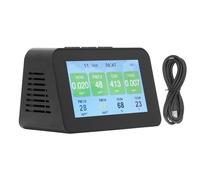Monitor di Qualità Dell'aria Display LCD Multifunzionale 4.3in Anidride di Carbonio PM2.5 PM1.0 PM10 Tester di Umidità di Temperatura per Home Office Lega di Alluminio 3000mAh