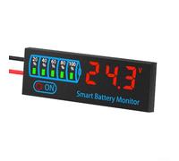 Monitor di tensione della batteria DC 7-55V con display a LED e funzione di allarme per lo stato di carica e scarica accurato (rosso)